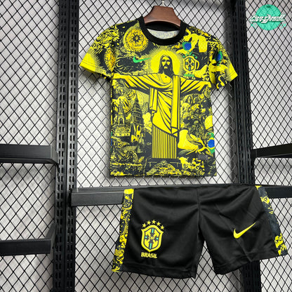 Brazil 24/25 Special "Jesus" Kids Yellow Kit