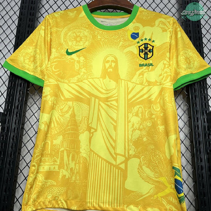 Brazil 24/25 Special "Jesus" Yellow & Green Jersey