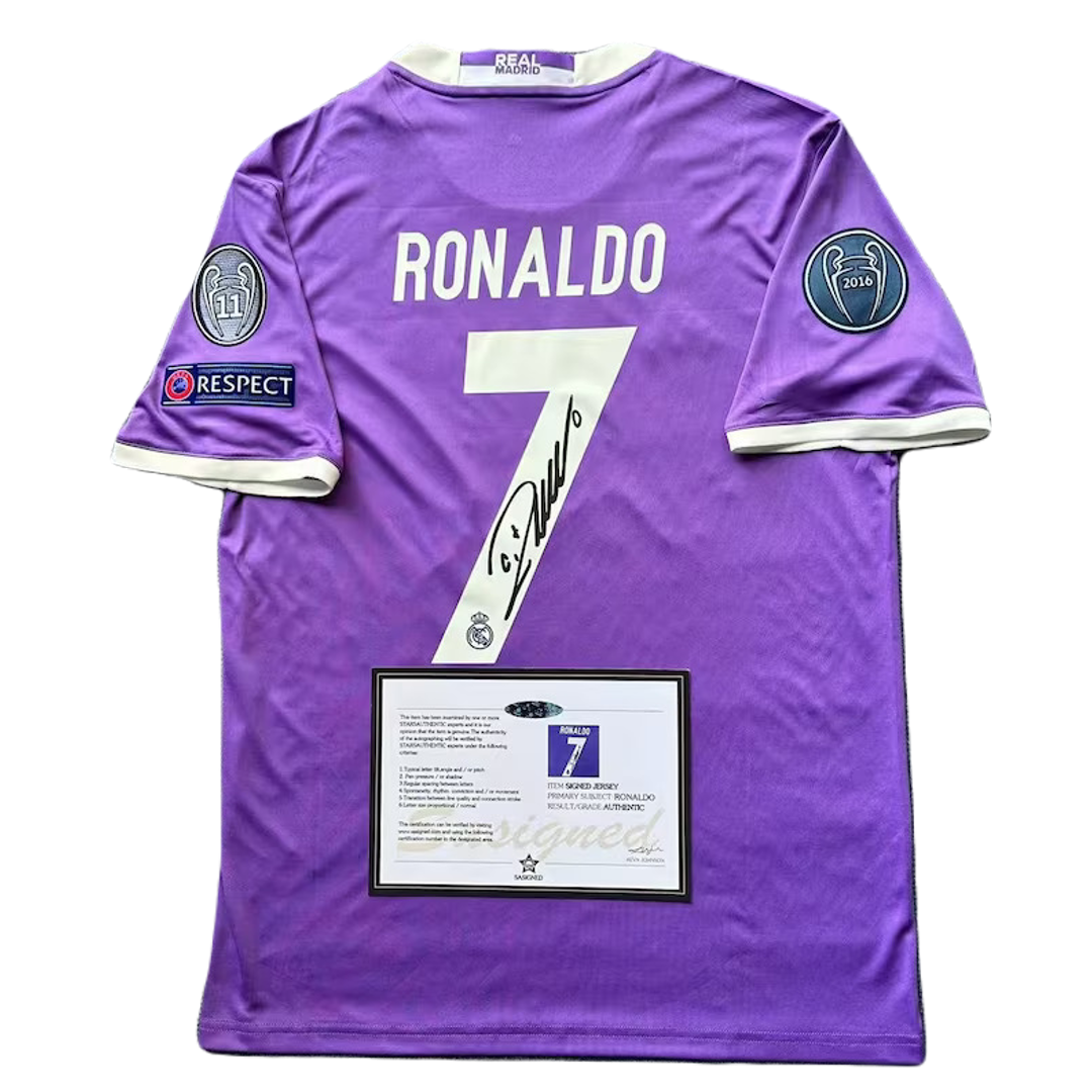 *Ronaldo Signed* Real Madrid 2016/17 Away Purple Jersey