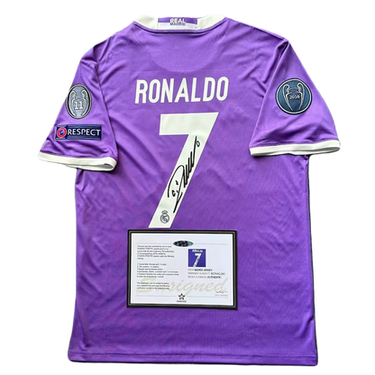 *Ronaldo Signed* Real Madrid 2016/17 Away Purple Jersey