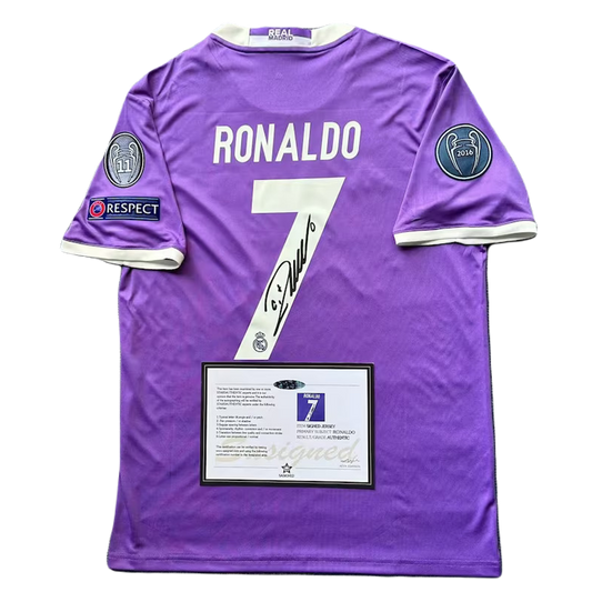 *Ronaldo Signed* Real Madrid 2016/17 Away Purple Jersey